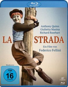 Farbiges Cover einer Blu-ray von Federico Fellinis "La Strada".