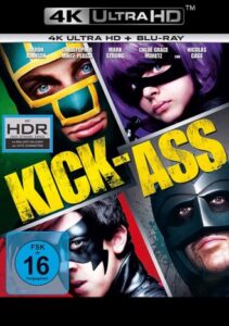 Farbiges Cover eines 4K Datenträgers von Matthew Vaughns "Kick-Ass".