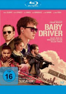 Farbiges Cover einer Blu-ray von Edgar Wrights "Baby Driver".