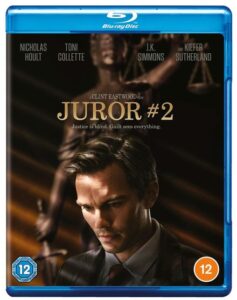 Farbiges Cover einer Blu-ray von Clint Eastwoods "Juror #2".