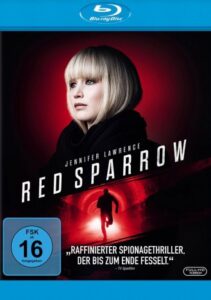 Farbiges Cover einer Blu-ray von Francis Lawrences "Red Sparrow".