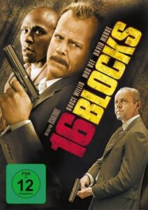 Farbiges Cover einer DVD von Richard Donners "16 Blocks".