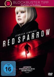 Farbiges Cover einer DVD von Francis Lawrences "Red Sparrow".
