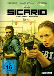 Farbiges Cover einer DVD von Denis Villeneuves Sicario.